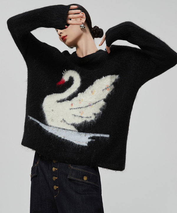 Crystal Swan Knit Top