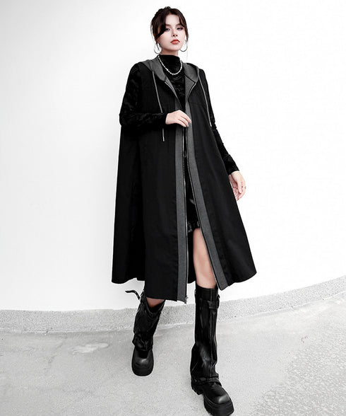 Hood Frame Long Vest