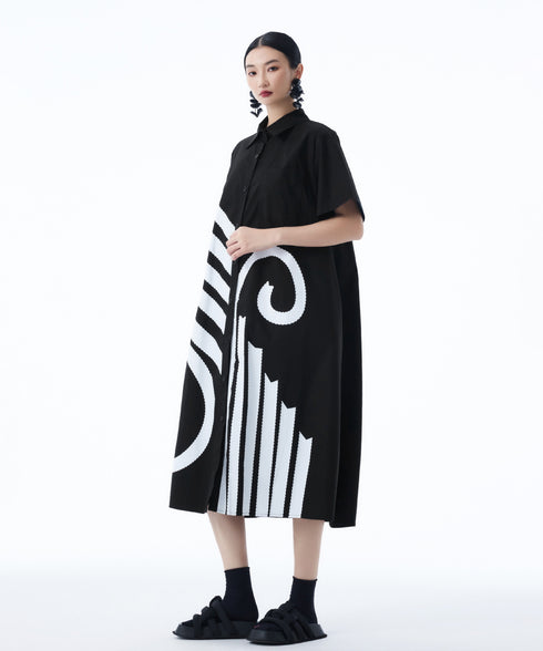 Graphic Flare Shirt Dress