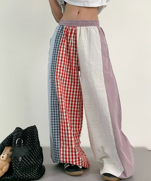 Patchwork Multi Check Pants