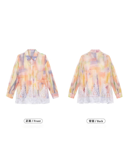 Watercolor Lace Blouse