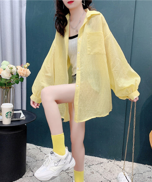 Airy Stripe Over Blouse