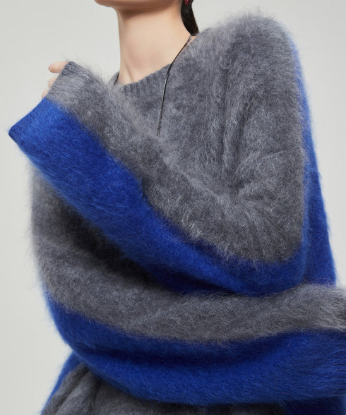 Soft Fuzzy Contrast Sleeve Top