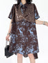 Sequin Deer Print Shirt Dress