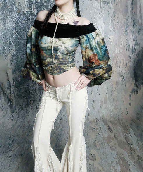 Marble Sheer Flare Dress