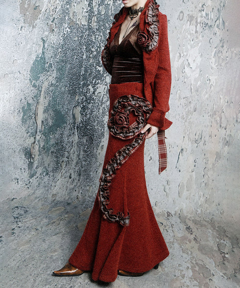 Ruffle Trim Wrap Cardigan