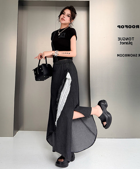 Ruffle Line Layer Skirt