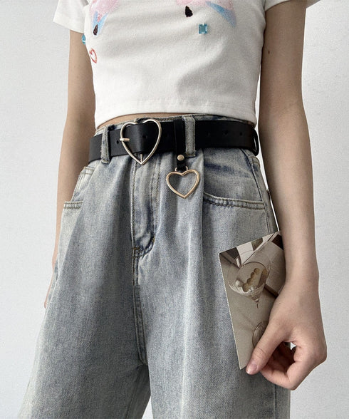 Heart Buckle Charm Belt