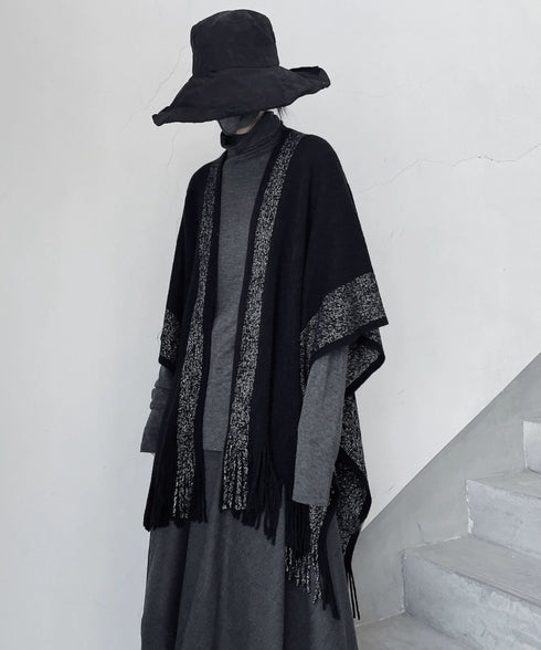 Fringe Edge Knit Cape