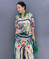 Floral Frame Blouse&Pants Co-ord