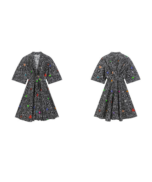 Heart Pattern Jungle Dress