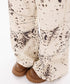 Speckled Panel Wide Denim Pants
