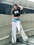 Hybrid Denim Lace Track Pants