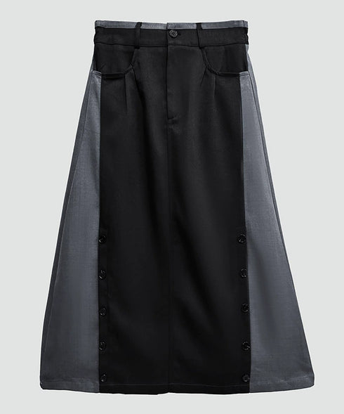 Dual Panel Buttoned Skirt