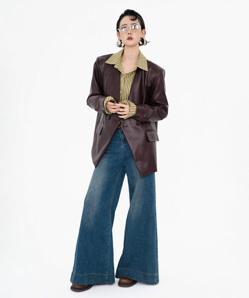 Wide Flare Denim Pants