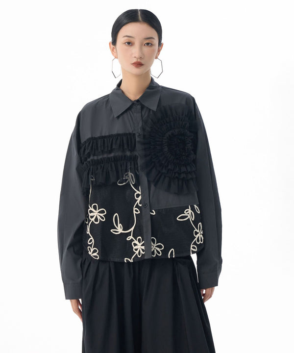 Floral Embroidery Mix Blouse