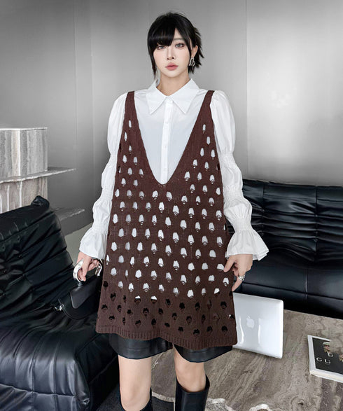 Openwork Deep V Vest