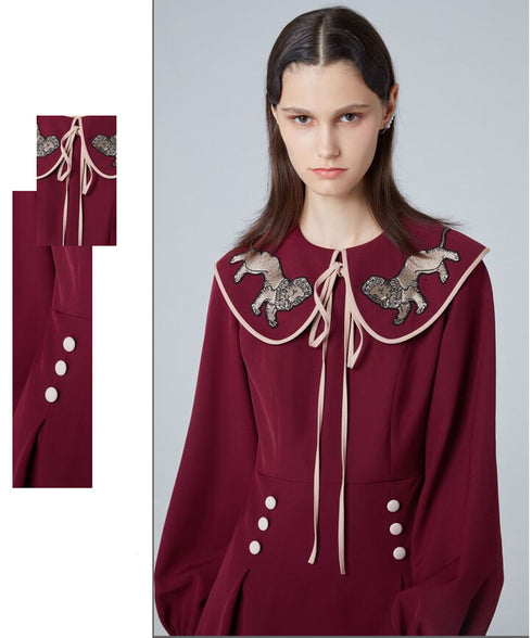 Fluid Panel Long Dress