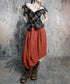 Plaid Edge Frill Blouse