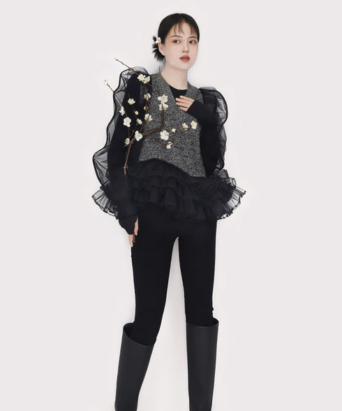 Virelle Veil Ruffle Top
