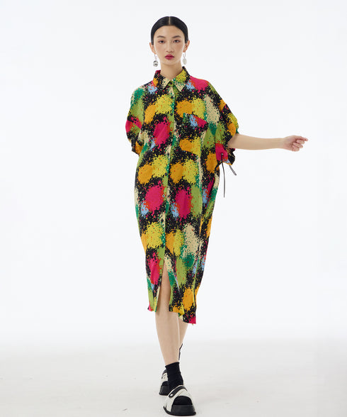 Splash Bloom Shirt Dress
