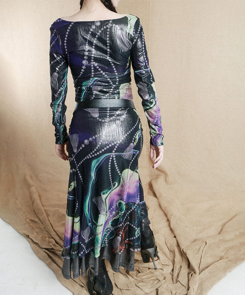 Galaxy Mesh Top&Skirt Co-ord