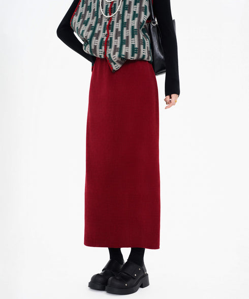 Corduroy Straight Maxi Skirt