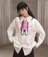 Pink Panther Graphic Collar Blouse