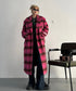 Brushed Check Long Coat