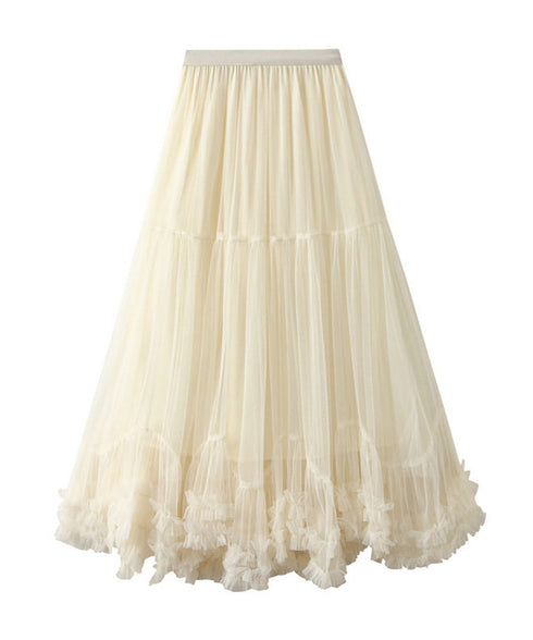 Volume Tiered Tulle Maxi Skirt
