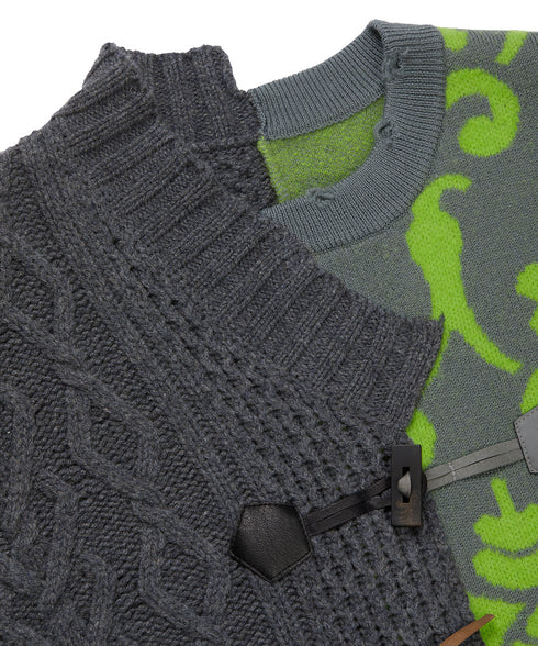 Patchwork Toggle Sweater