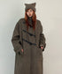 Herringbone Toggle Long Coat