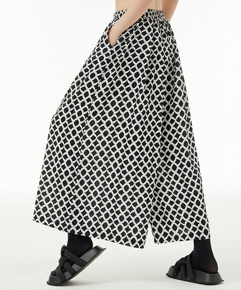 Geometric Pattern Wide Pants