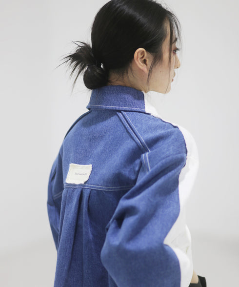 Dual-Tone Contrast Sleeve Jacket