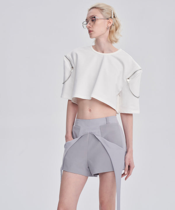 Striped Hood Drape Top