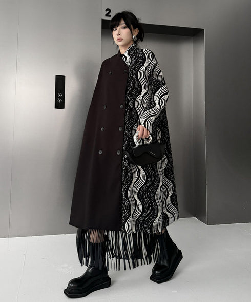 Wave Pattern Double Coat
