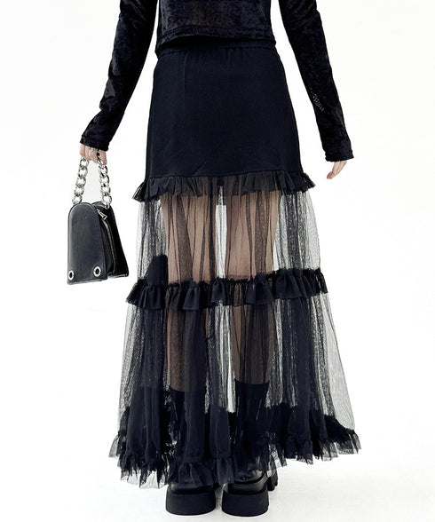 Sheer Tiered Skirt