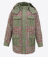 Hooded Tweed Panel Coat
