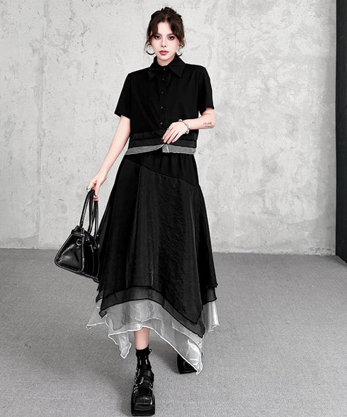 Layer Veil Blouse & Skirt Co-ord