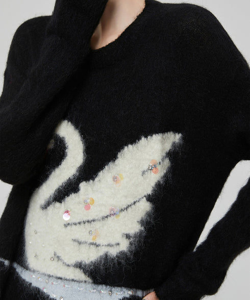 Crystal Swan Knit Top