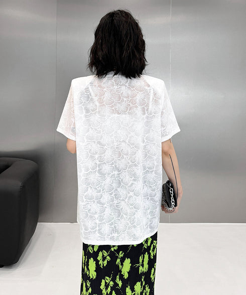 Floral Lace Slit Top