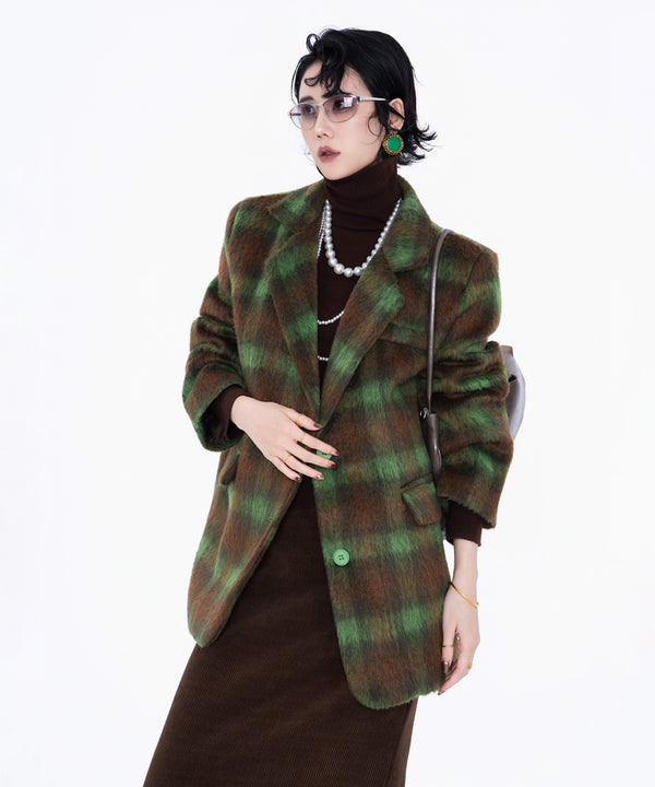 Fuzzy Check Tailored Jacket