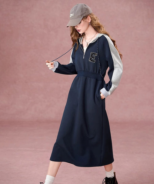 Varsity Hood Midi Dress