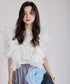 Floral Ruffle Lace Blouse