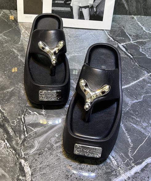 Metal Flow Platform Sandal