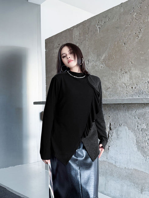 Frill Panel Contrast Top