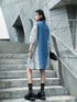 Panel Mix Denim Dress