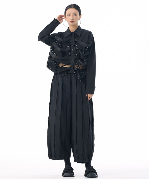 Strap Detail Structured Blouse