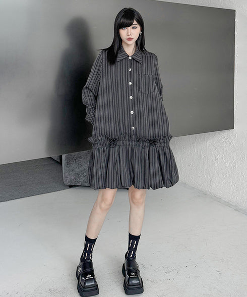 Stripe Tier Shirt Dress