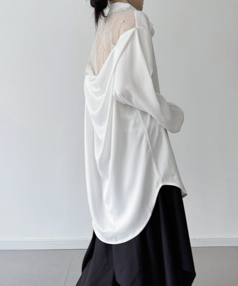 Pearl Sheer Back Blouse